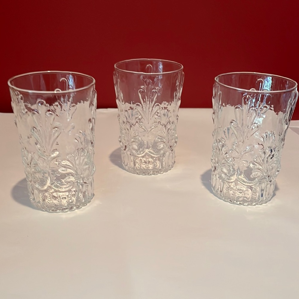 Pressed Glass Glasses Set of Twelve